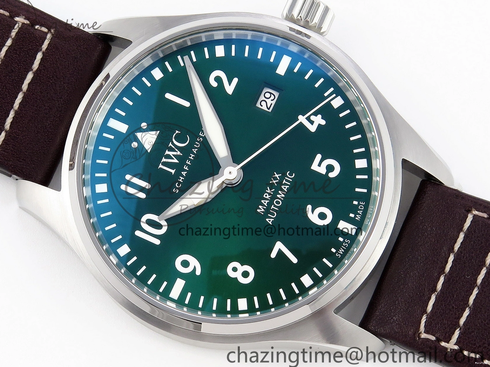 MIROTIME 0514 Pilot Mark XX IW328205 ZF 1:1 Best Edition Green Dial on Brown Leather Strap A UrbanStyle 7029